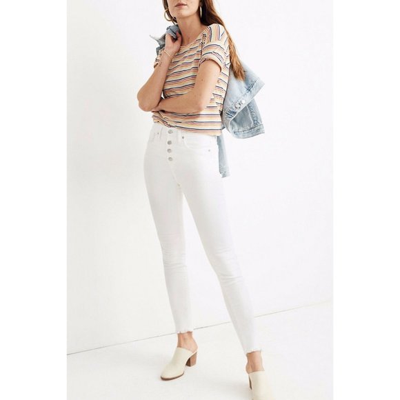 Madewell Denim - Madewell NWT button fly high rise jeans pure white